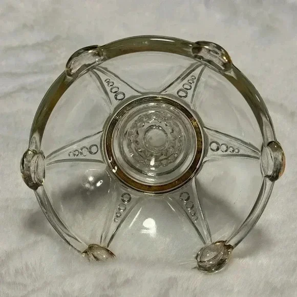 MCM Gold Trim Candleholder Candlestick Glass Beaded - Picture 4 of 9